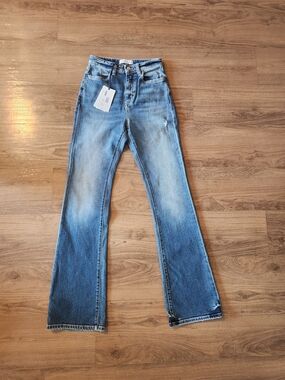 ICON DENIM Women's Mid-Rise Light Blue Flare Jeans